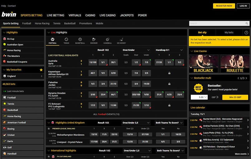 Bwinのウェブサイト